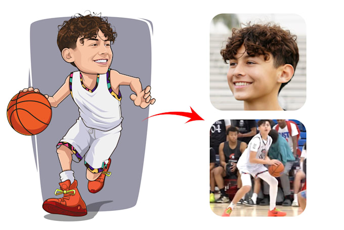 make big head caricature from you