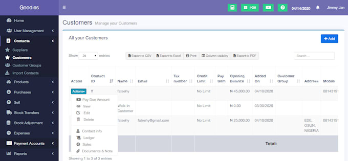 develop inventory pos with full accounting software