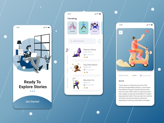 design creative and trendy UI UX for app, software and web