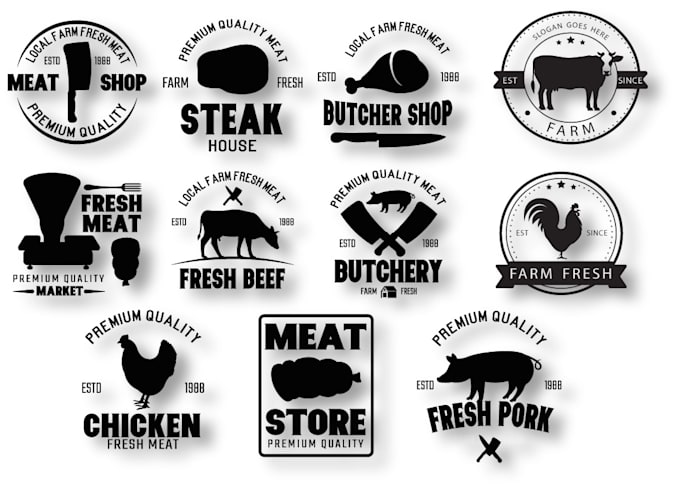 design unique butcher logo only 12 hours