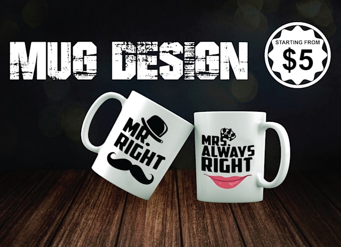 create an amazing trendy custom coffee mug design