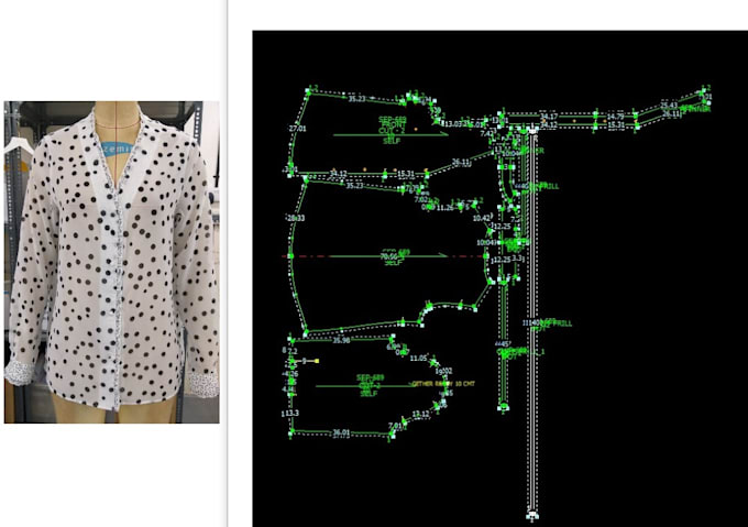 make pattern marker with size grading and tech pack