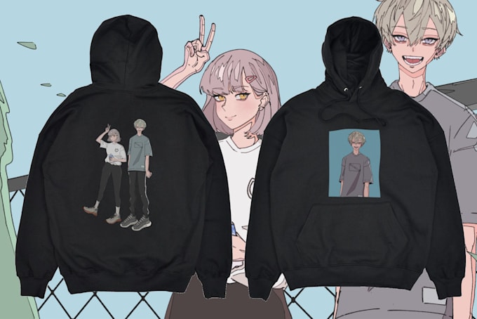 create a custom anime illustrated t shirt design