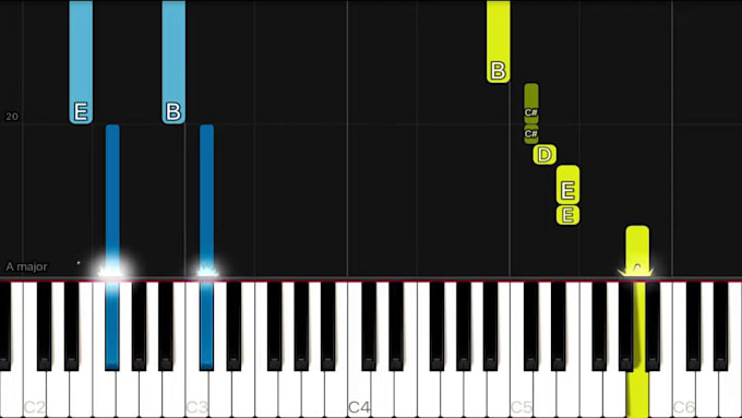 create synthesia, piano tutorial video