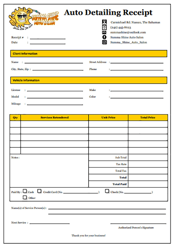 create professional invoice, receipt, order form design