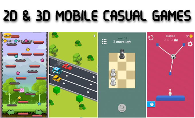create 2d and 3d mobile game in unity or cocos creator