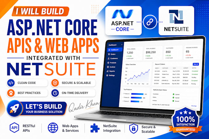 build aspnet core apis and web apps integrated with netsuite