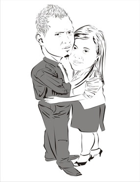 Draw your caricature in black and white by Wahyumwijaya | Fiverr