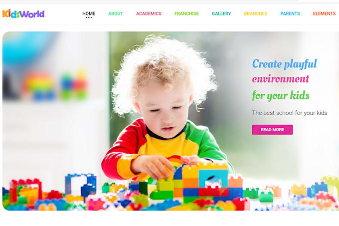create kindergarten, preschool, childcare, daycare website