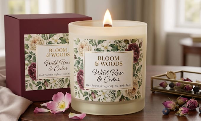 design aesthetic candle labels and luxury product packaging