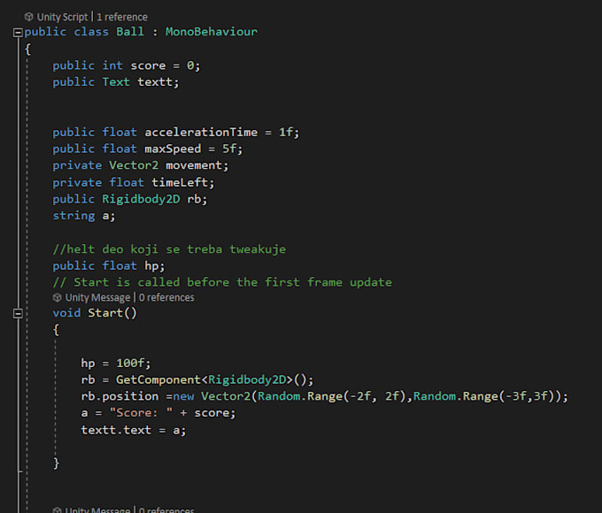Write unity script for you by Nsretkovic | Fiverr