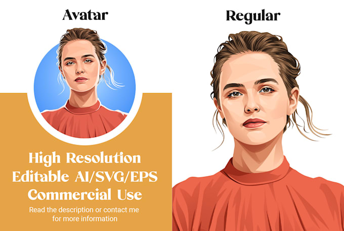 Draw your photo into a realistic vector portrait in 24 hours by ...