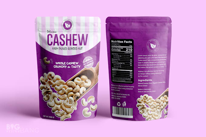 design product packaging, food pouch, product label, mylar bag, pouch design