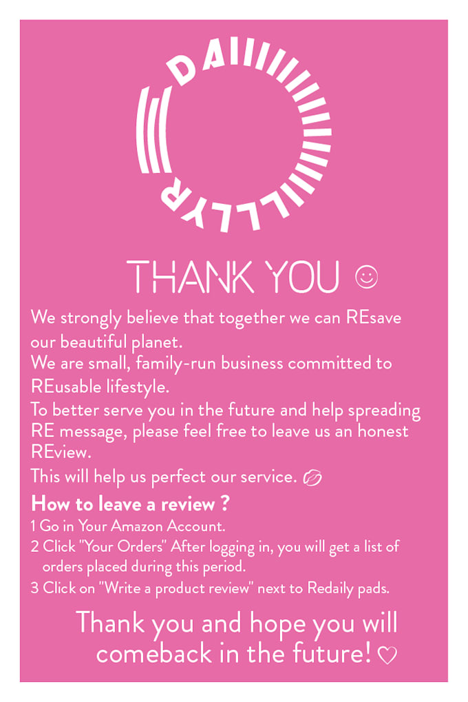 design amazon product insert card, amazon thank you card