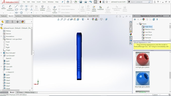 Make you 2d or 3d models using solidworks by Raseedali | Fiverr