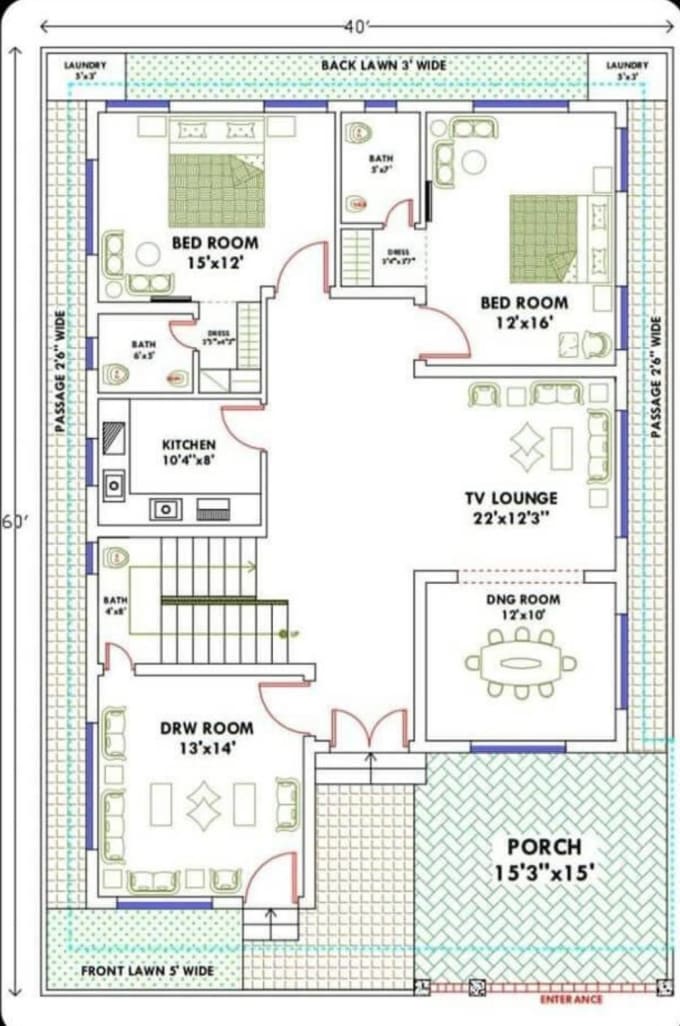 Design houes plan or 2d floor plan and layout in autocad by Hk8061816 ...