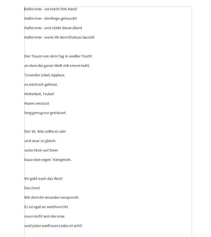 Write you a beautiful personalised german poem of any topic of your