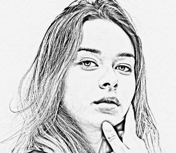draw your portrait into digital pencil sketch