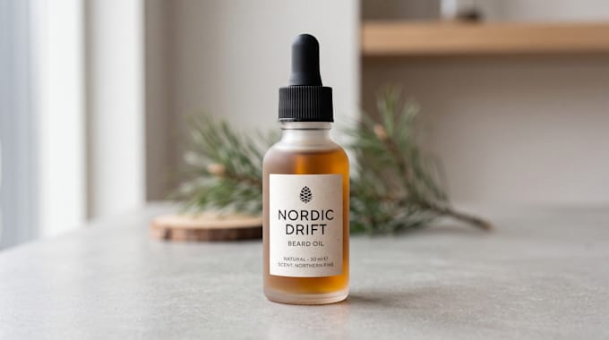 modern essential oil, dropper, and perfume bottle labels