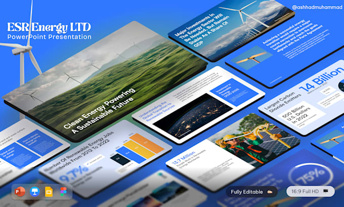 design a professional pitch deck and powerpoint presentation