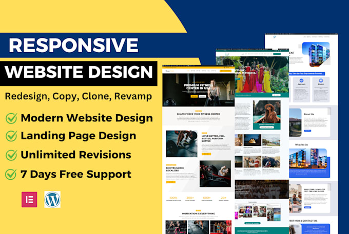 design or redesign wordpress website landing page with elementor pro
