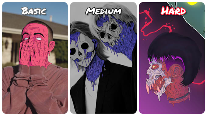 draw insane trippy grime art or zombie in your photo