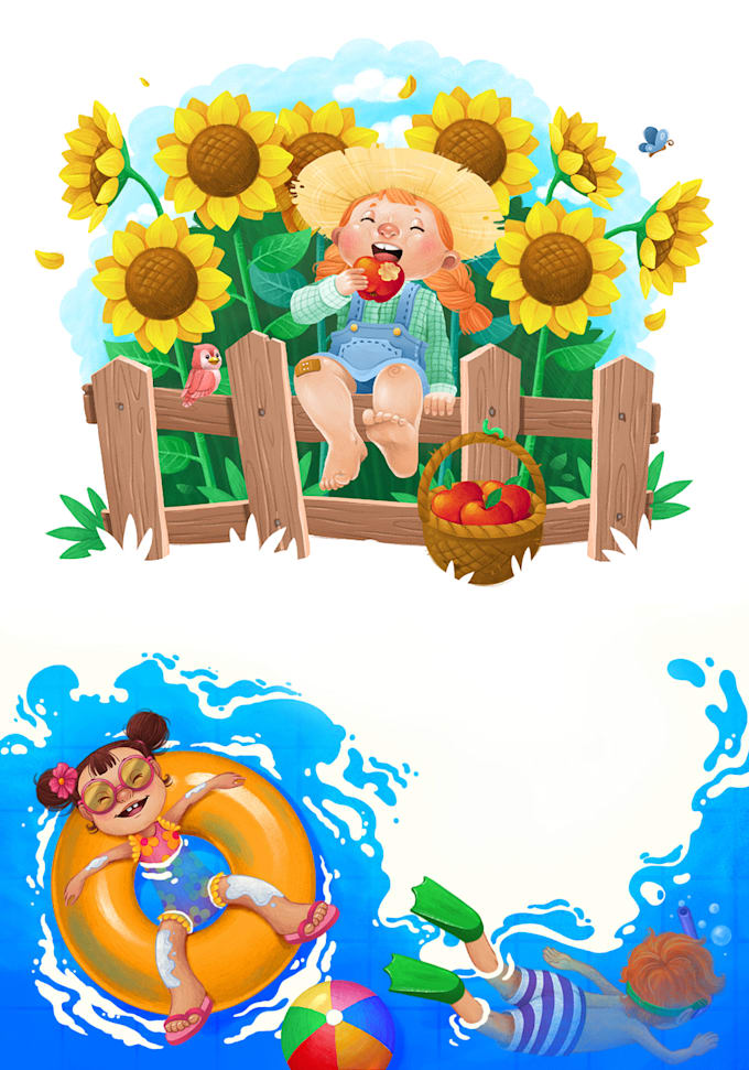 draw charming children book illustrations