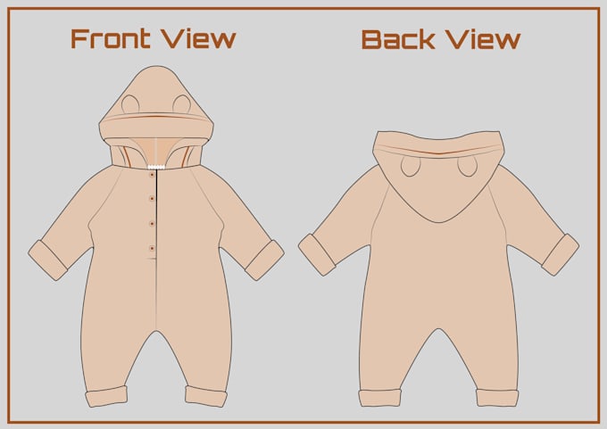 create clothing technical flat sketch