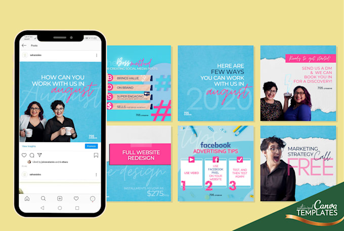 Design customized social media templates for you by Saharaisles Fiverr