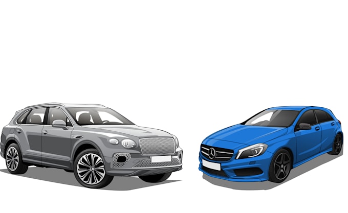 draw car into vector cartoon illustration