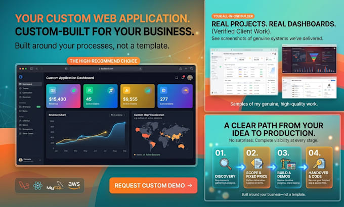 do custom web app development, build cms in laravel php react