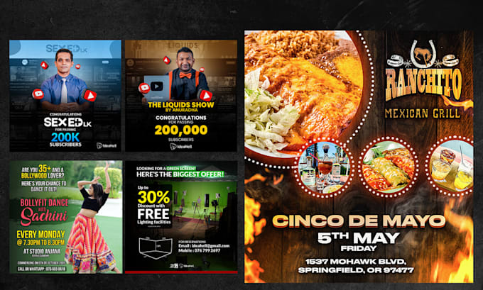 do flyers, movie posters, social media graphics and more