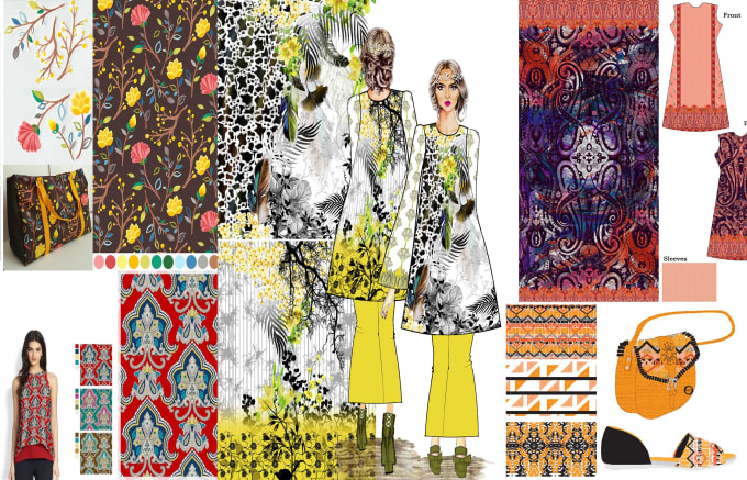 Create and illustrate pattern design for textile, fashion by ...