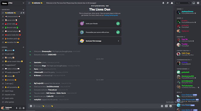 Develop a discord server for your gaming server or gaming community by ...