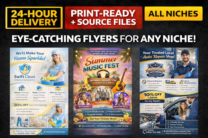 do professional flyer design, creative business flyer design