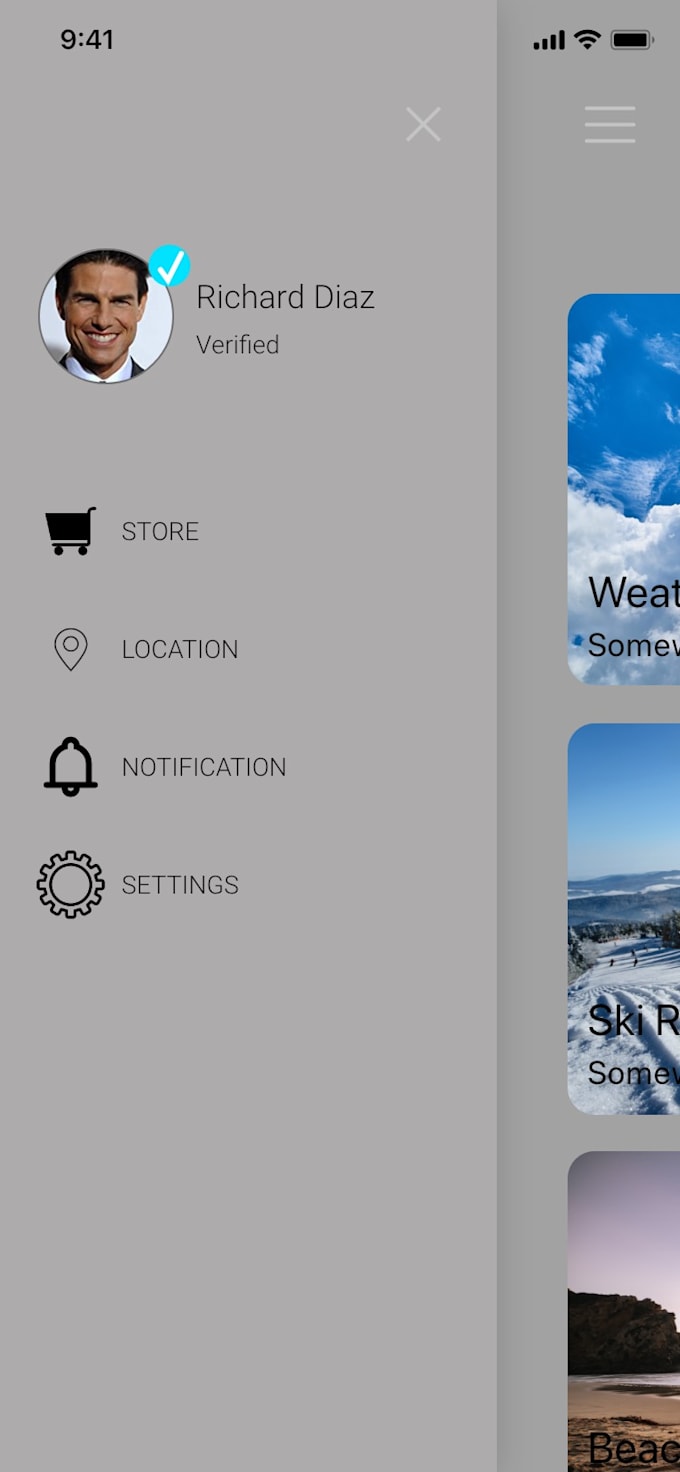 Home page and menu bar ui ux design by Tengiz_17 | Fiverr