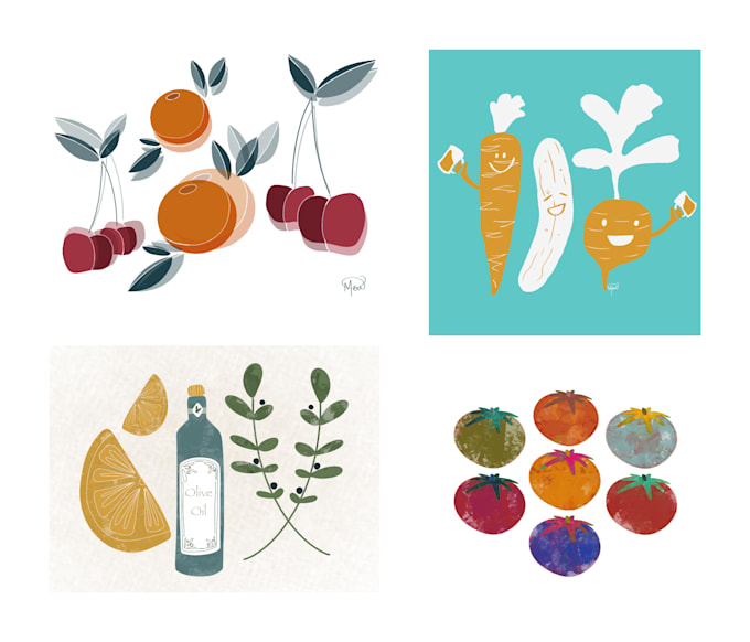 create a food and drink illustration