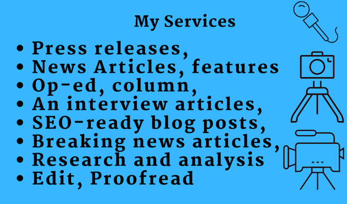 do any journalistic writing, editing, and research for you