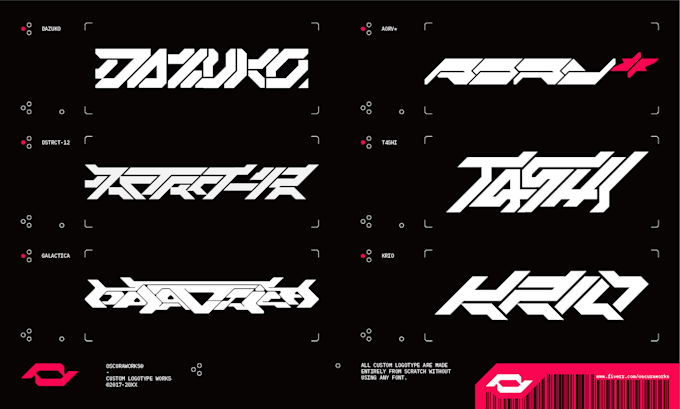 design futuristic cyberpunk logo or typography in 1 day