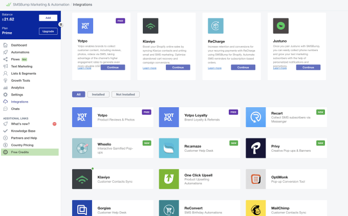 install and configure advanced smsbump for shopify store