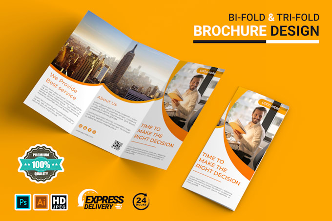 do creative business bi fold and tri fold brochure design