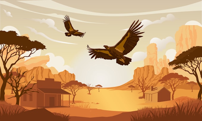 create professional vector illustration for landscapes and objects
