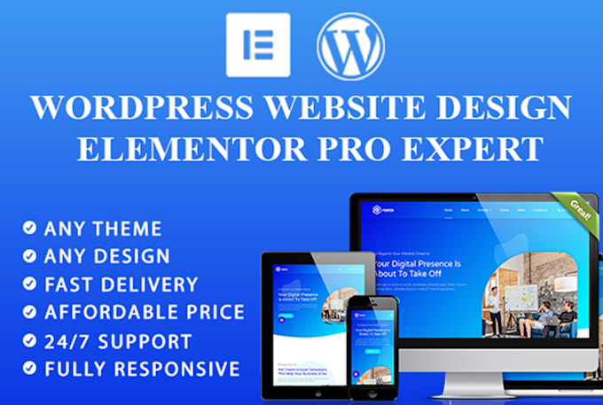 design business wordpress website with elementor pro