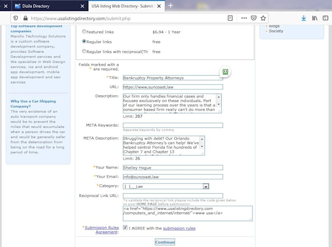 build manually 2000 directory submission SEO backlinks