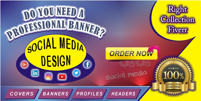 design linkedin youtube facebook banner or minimalist fb cover