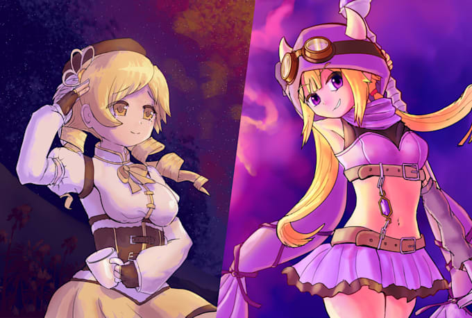 draw an anime illustration with background
