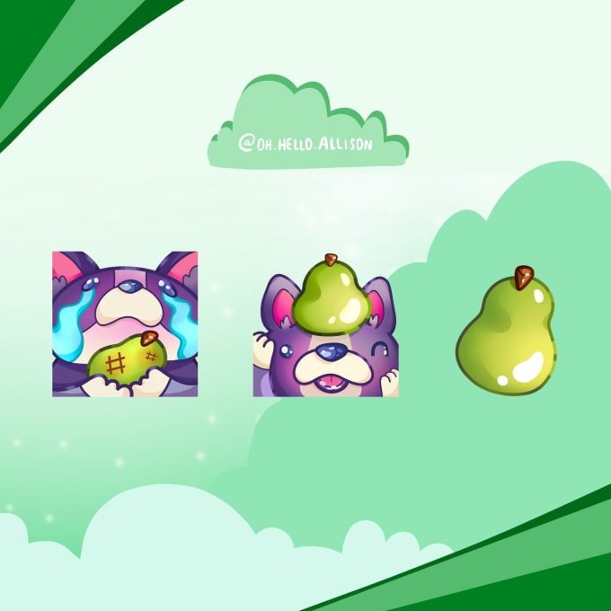 Cute and custom twitch emotes by Allisonexley