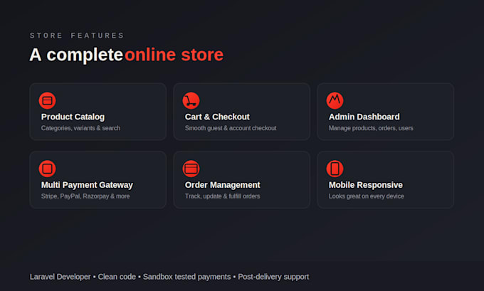 create a laravel ecommerce store with payment integration