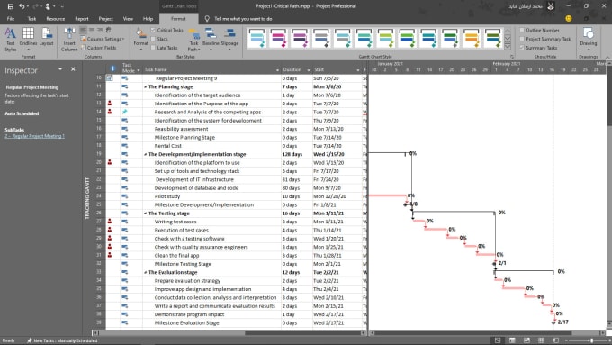 Create scheduling, gantt chart and network diagram on ...