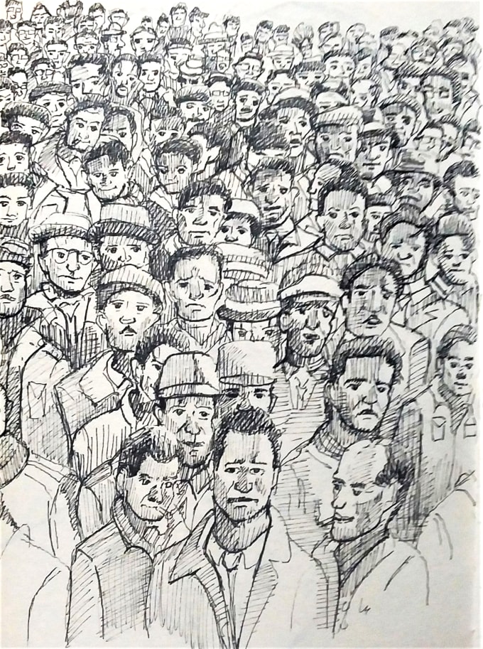 hand draw line art illustration with pen and ink